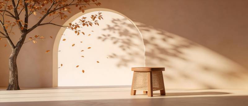 秋影静谧小凳图片