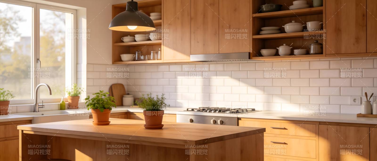 温馨厨房 自然光满溢图片