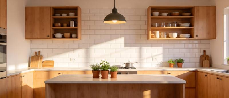 温馨现代厨房一角图片