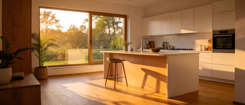 现代厨房阳光照耀图片