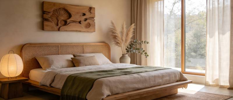 温馨自然风卧室图片