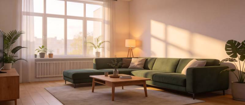 温馨现代客厅一角图片