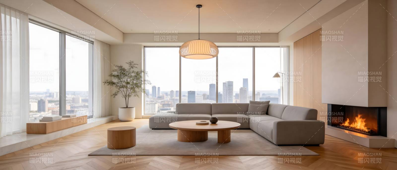 现代客厅全景图片