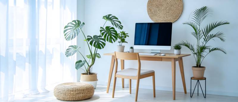 清新办公角落图片