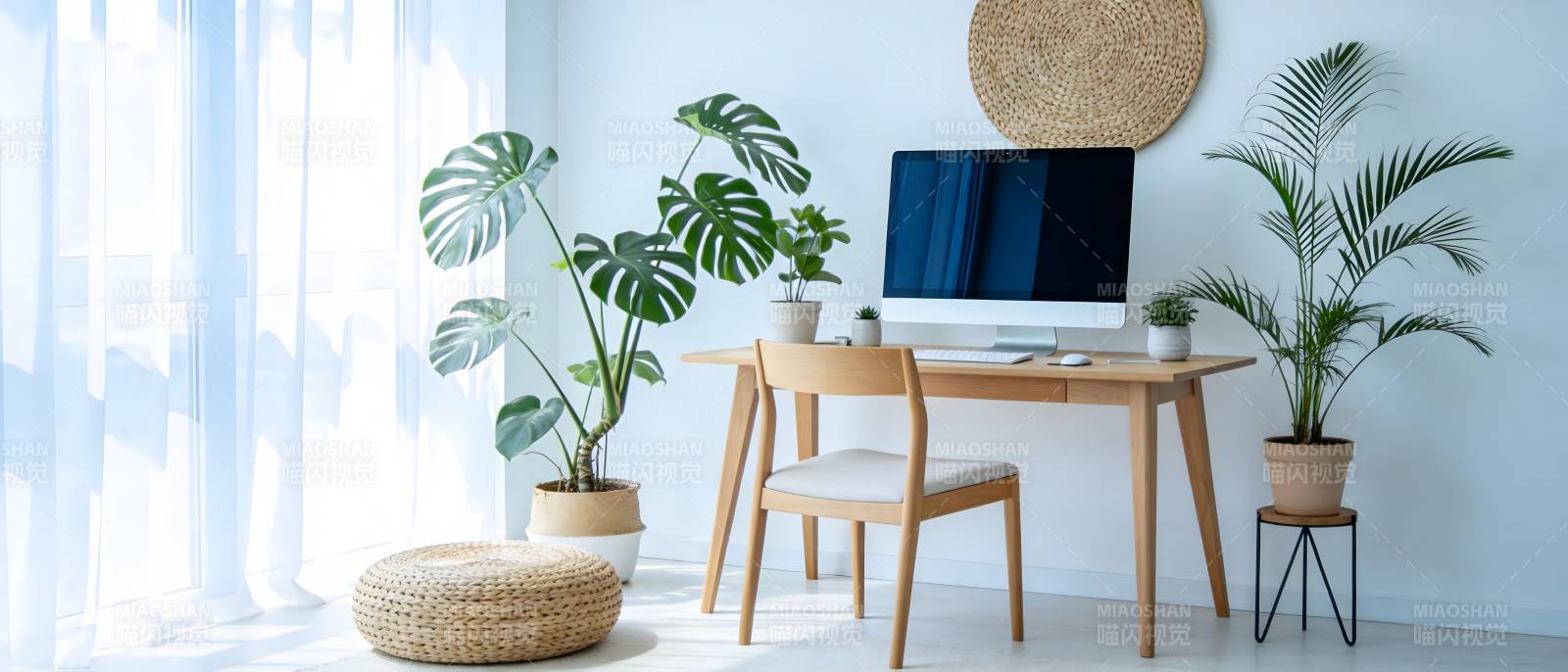 清新办公角落图片