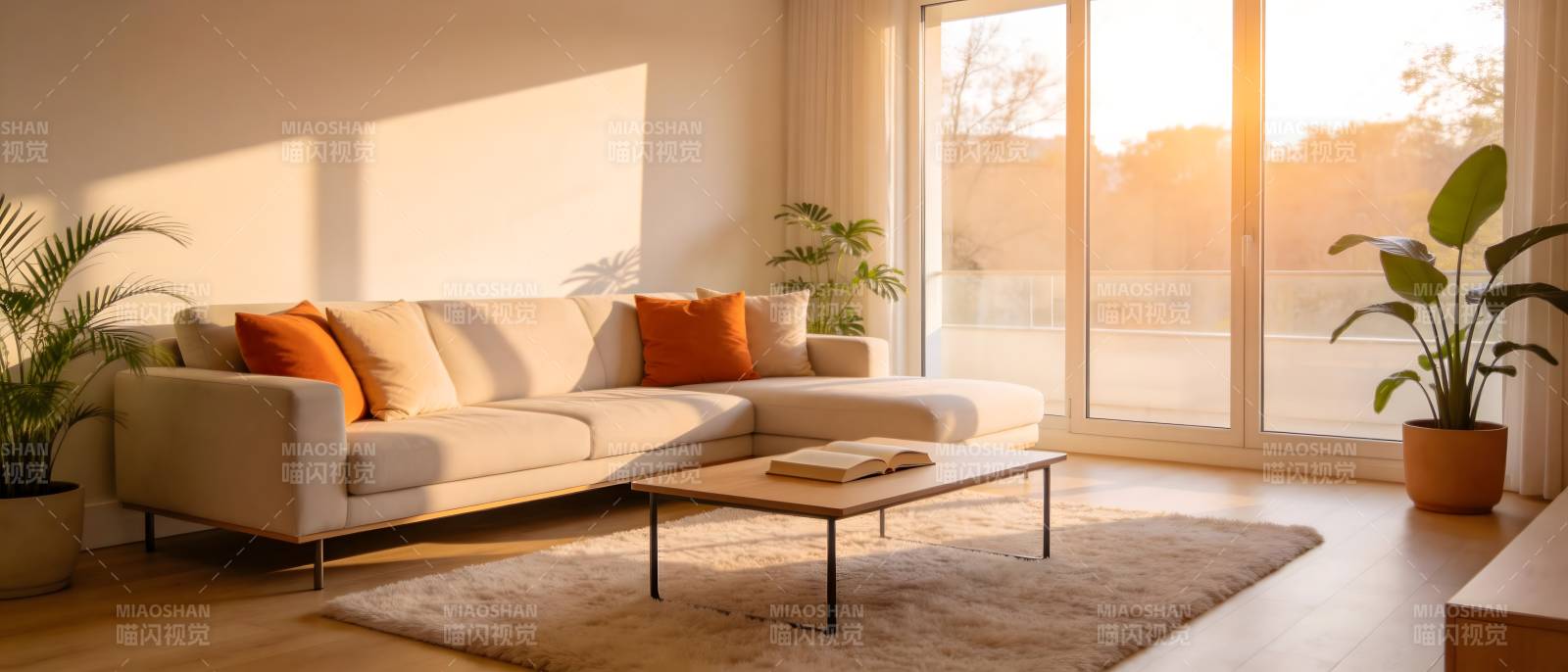 温馨现代客厅一角图片