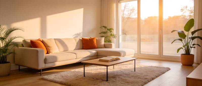 温馨现代客厅一角图片