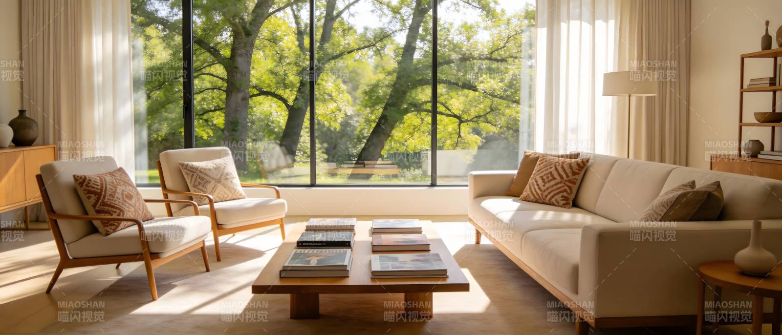 现代客厅阳光明媚图片