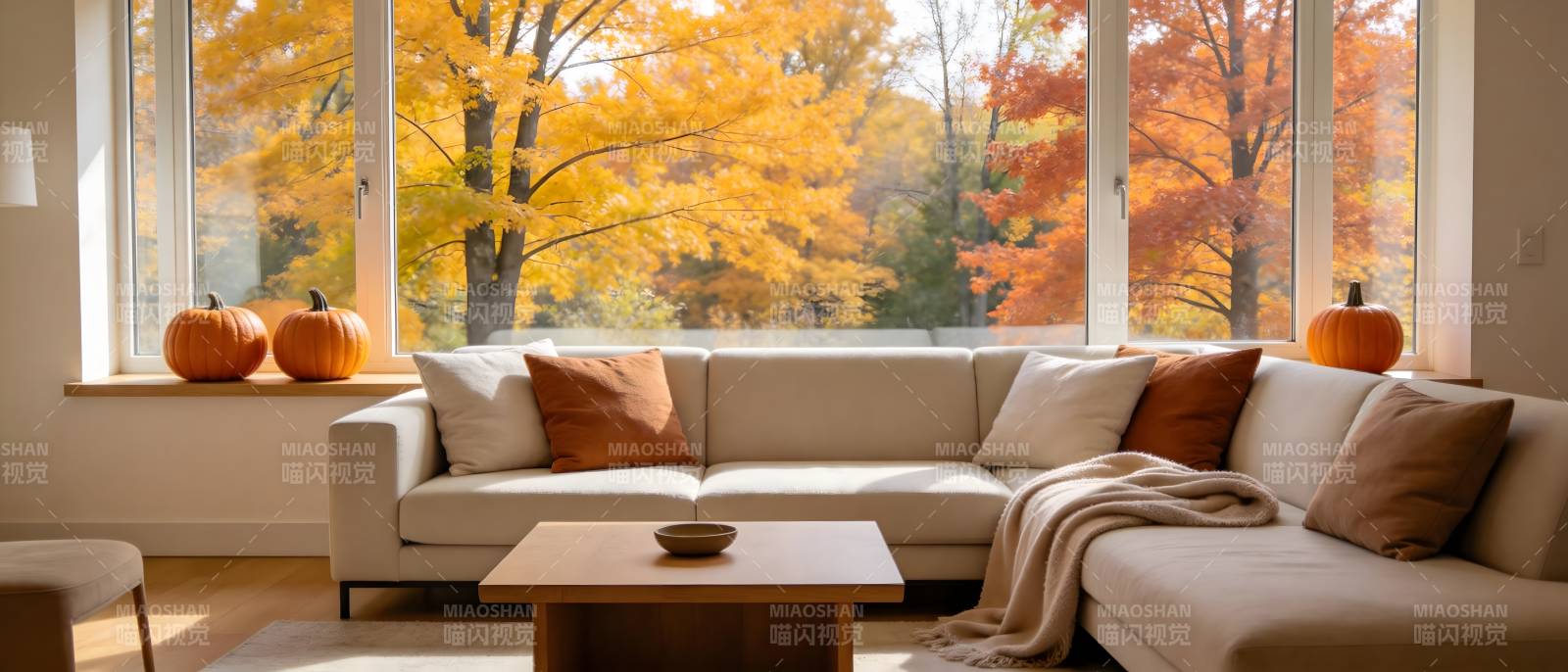 秋日暖阳客厅景图片