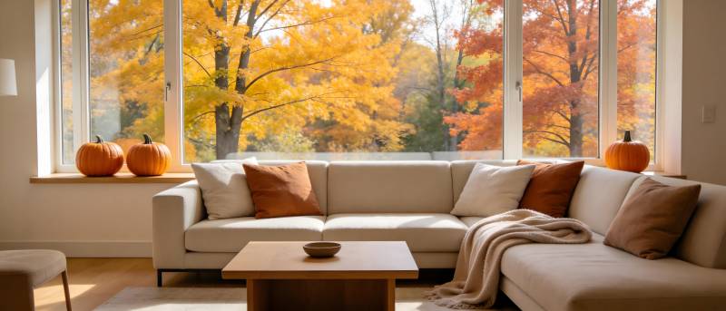 秋日暖阳客厅景图片