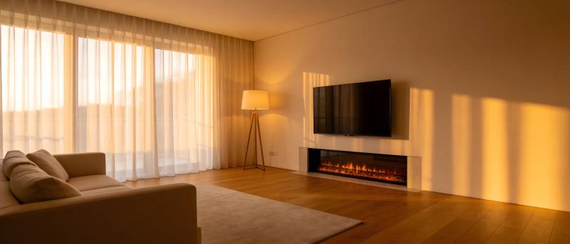 温馨客厅 壁炉暖光图片