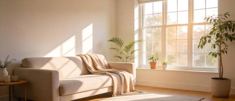 阳光洒满温馨客厅图片