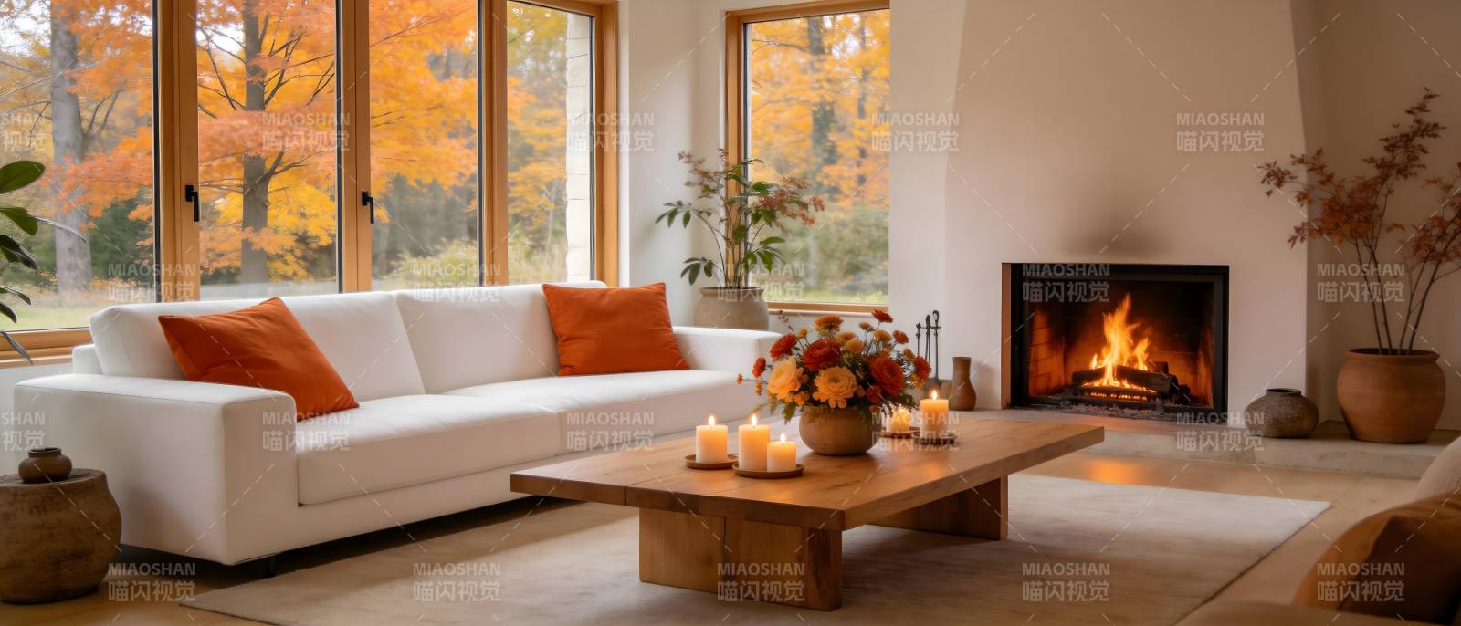 秋日暖居 温馨如画图片