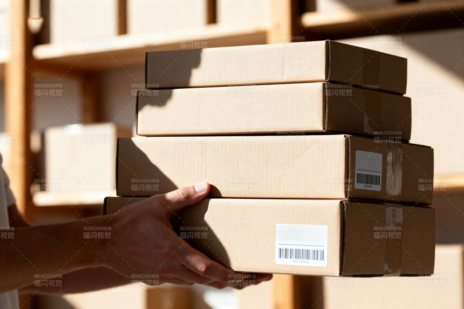 手捧纸箱图片