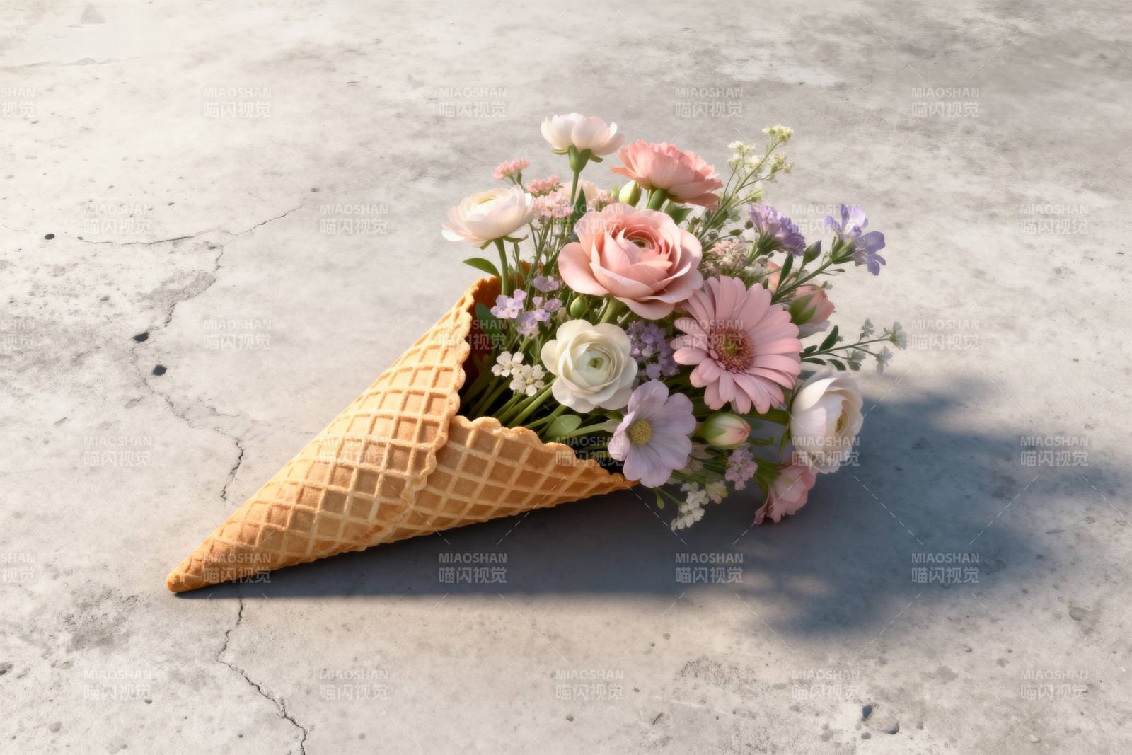 花束冰淇淋锥图片