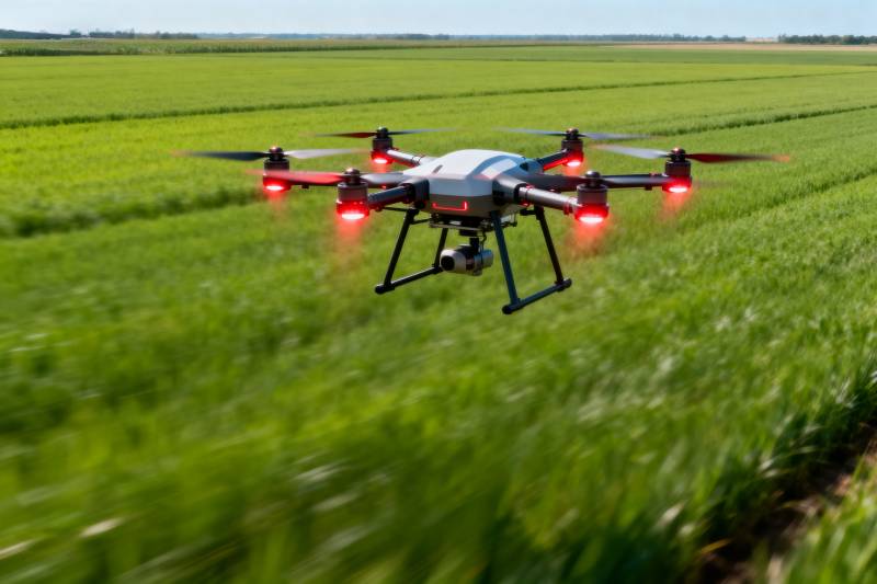 无人机飞越绿野图片