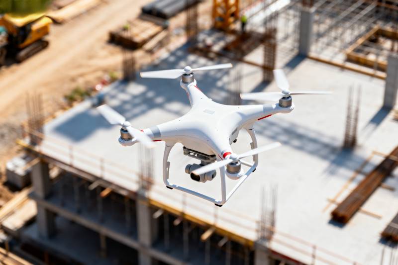 无人机巡检工地图片