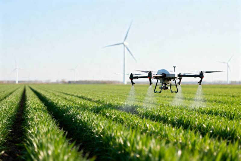 无人机喷洒农田图片