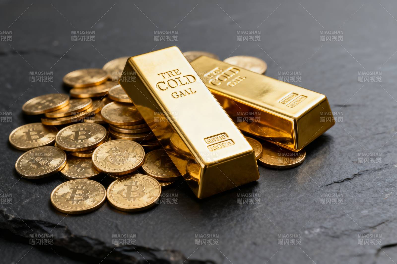 金条与金币堆叠图片