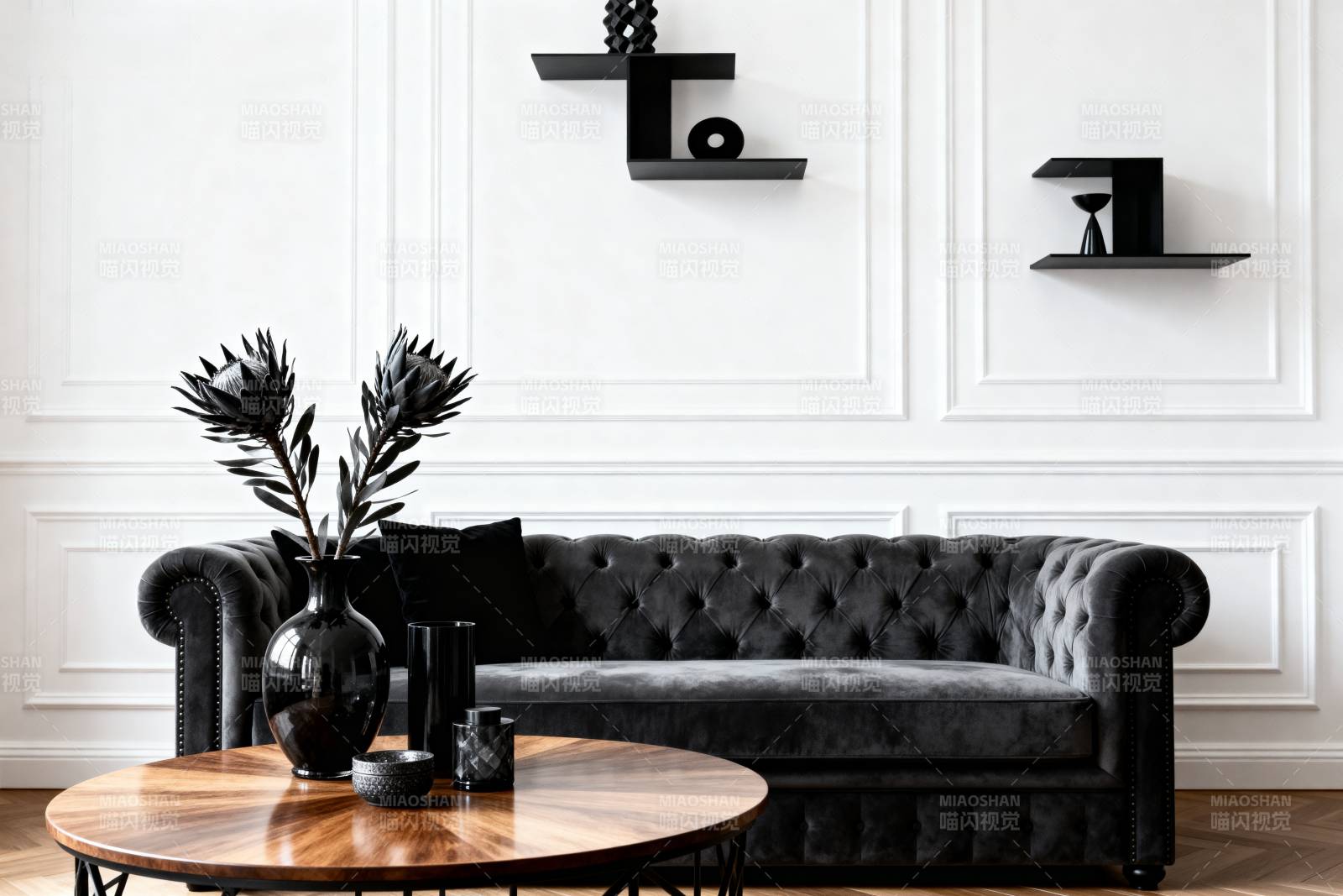 黑白极简客厅图片