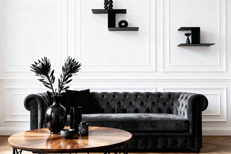 黑白极简客厅图片