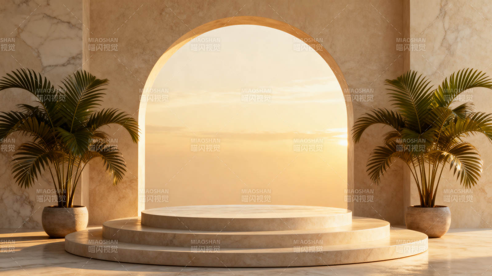 拱门晨曦静谧景图片