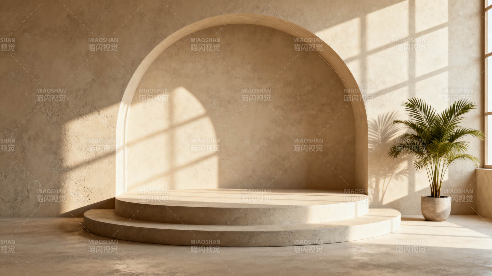 光影拱门静谧空间图片