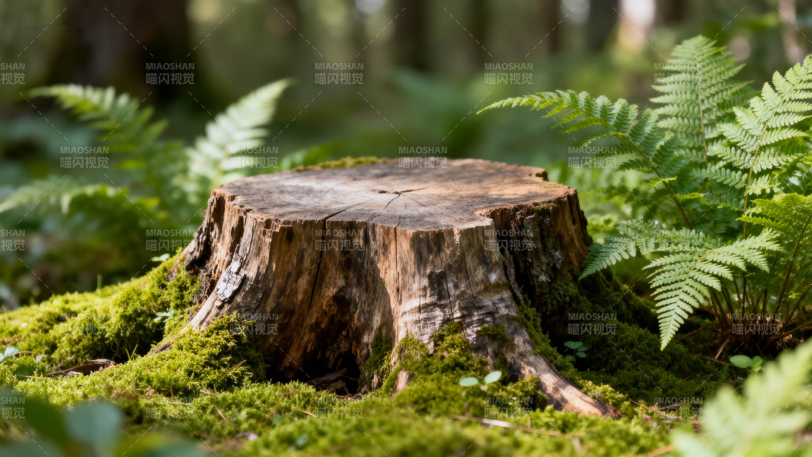 森林中的树桩图片