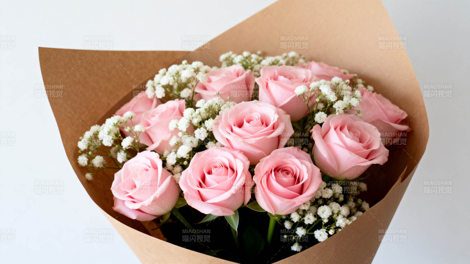 粉玫瑰花束图片