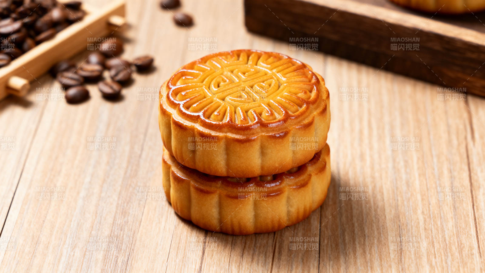 中秋月饼叠放图图片