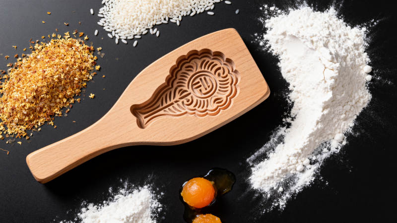 月饼模具与食材图片