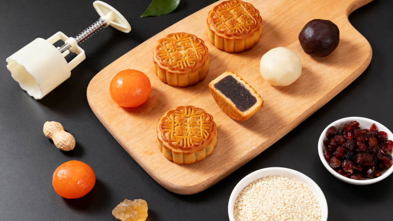 中秋月饼制作材料图片