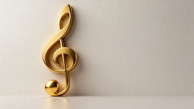 金色音符静立图片