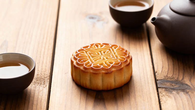 中秋月饼茶香伴图片