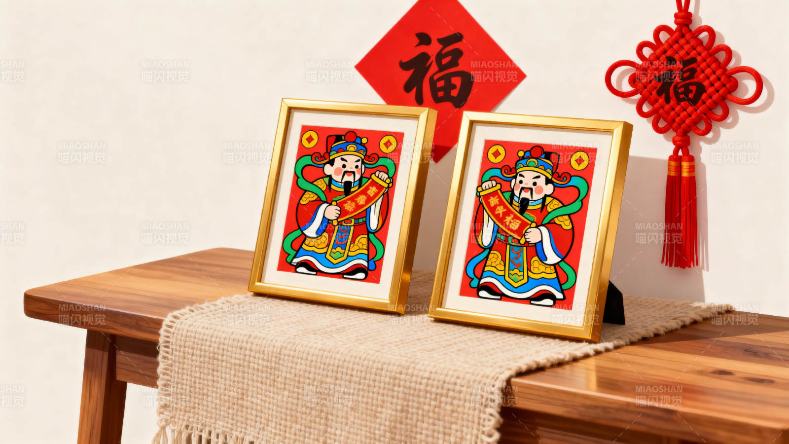 年画门神迎新春图片