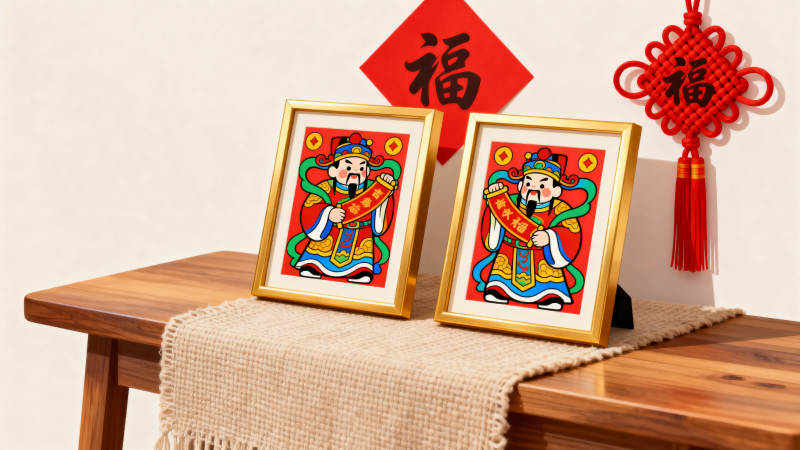 年画门神迎新春图片