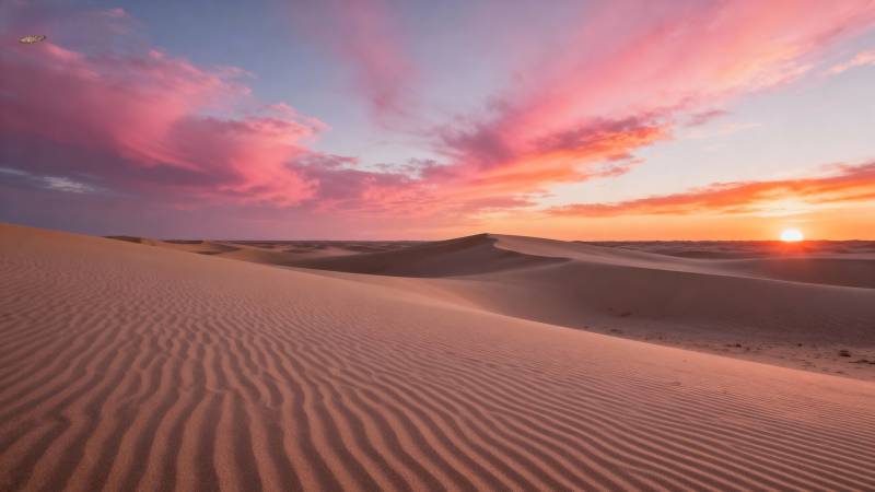 沙漠日落美景图片