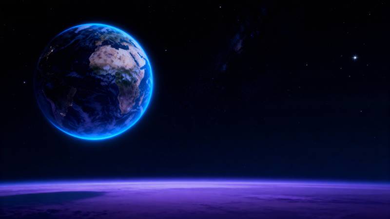 地球夜景星空图图片