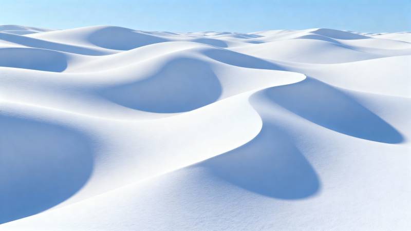 雪原波浪图片