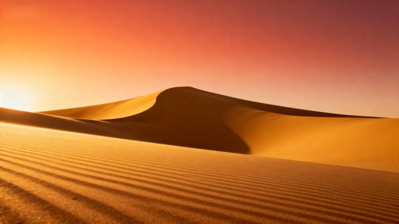 沙漠日落美景图片