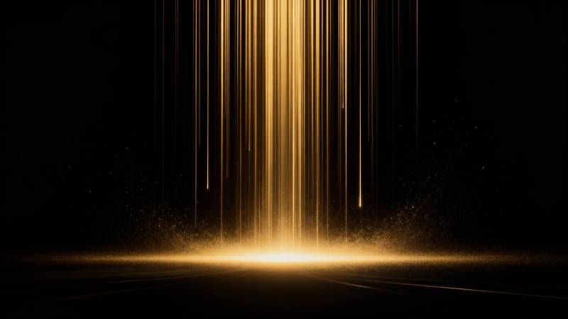 金色光束照亮黑暗图片