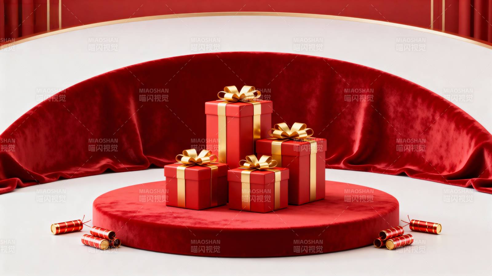 圣诞礼盒堆叠展示图片