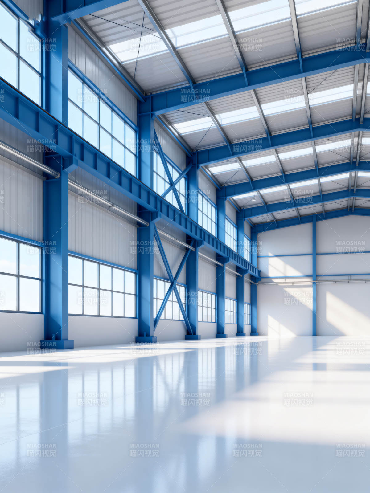 宽敞明亮的工业厂房图片