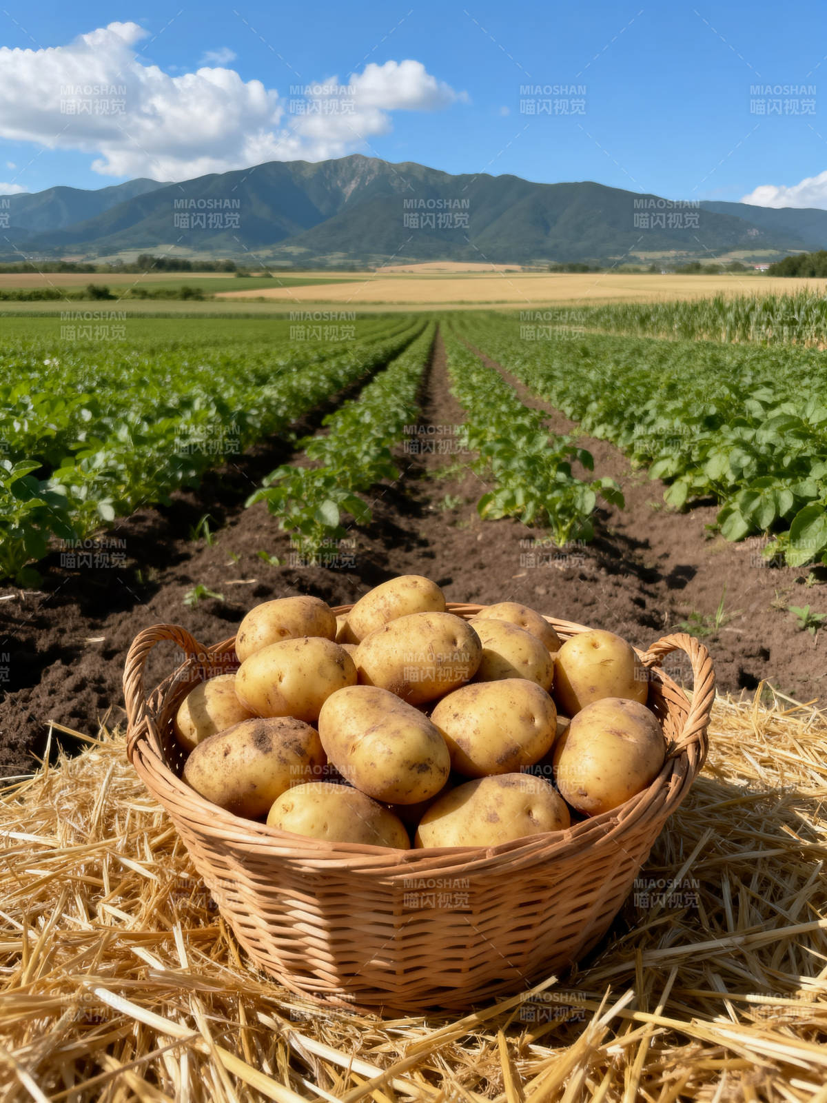 田园土豆丰收图图片