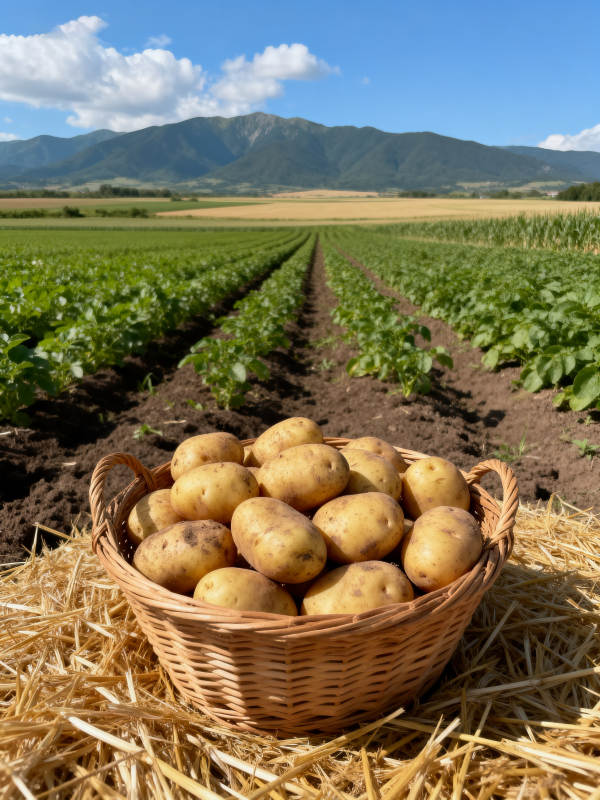 田园土豆丰收图图片