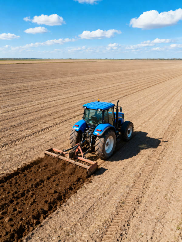 蓝天下的耕作场景图片
