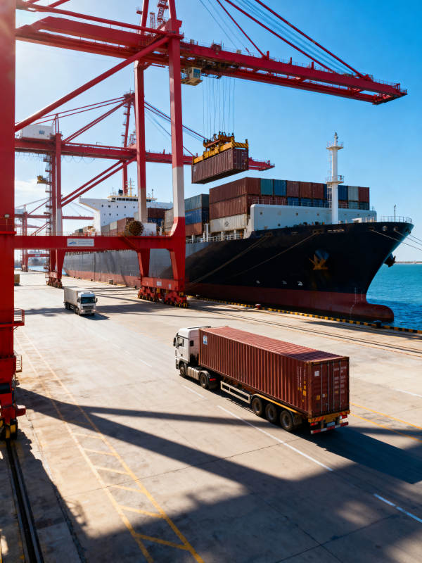 港口装卸集装箱图片