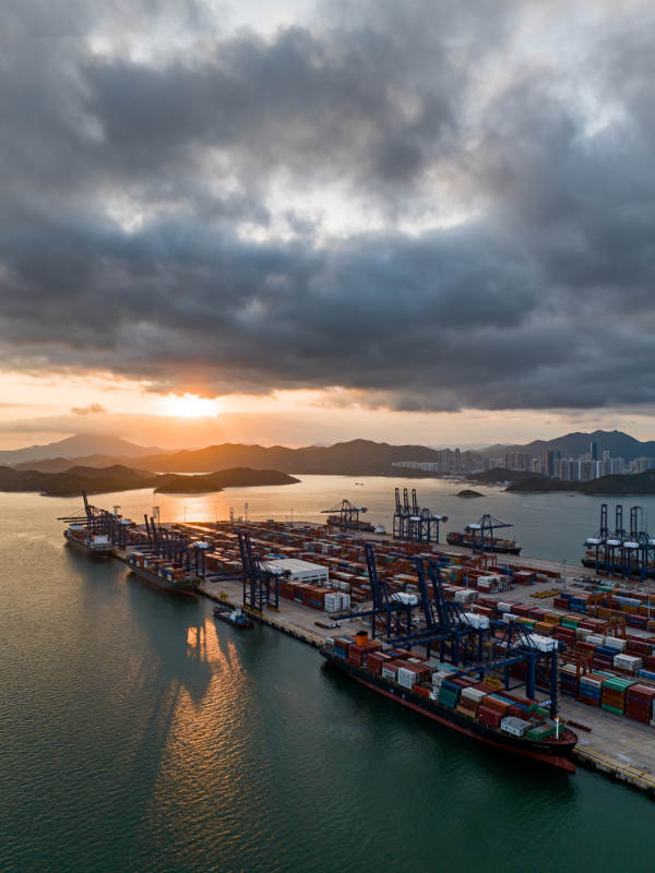 港口日落美景图片