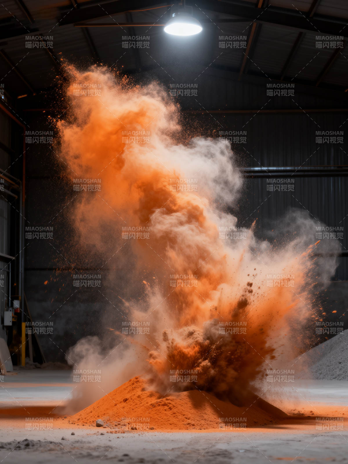 橙色粉尘爆炸瞬间图片