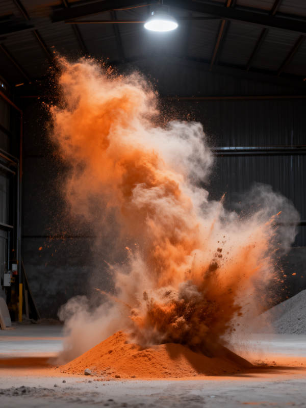 橙色粉尘爆炸瞬间图片